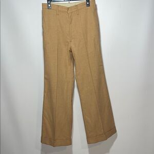 Vintage Tan Chinos with Relaxed Fit and Wide-Leg Design